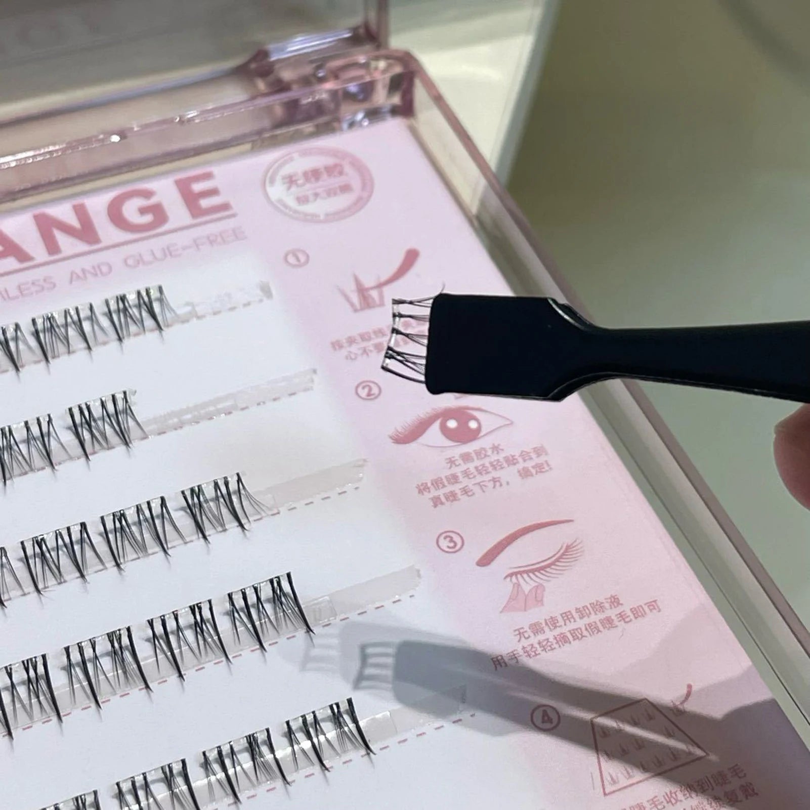 Stainless Steel Lower False Eyelashes Tweezer Lashes Extension Hair Removal Tweezers DIY Eyelashes Applicator Makeup Tools