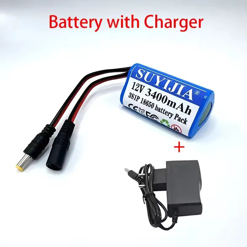 New Original 12V 3S1P Battery 6800mAh 12.6v 11.1v 18650 Lithium-ion Battery Pack Rechargeable Battery for CCTV Camera Fascia Gun
