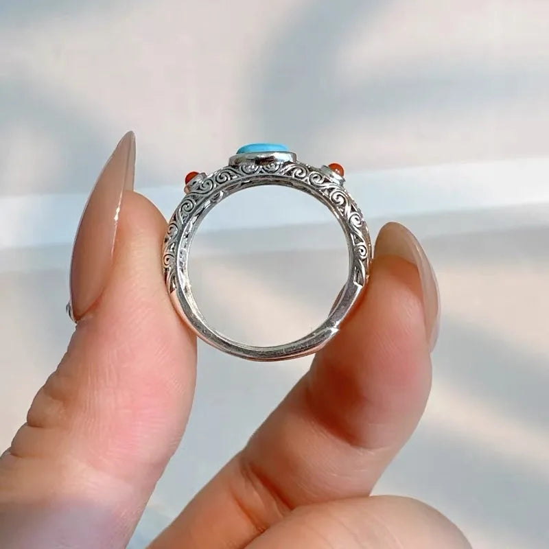 925 Sterling Silver Ring Vintage Pattern for Women Fashion Wedding Engagement Jewelry Shining Simulated Diamond Women Gifts