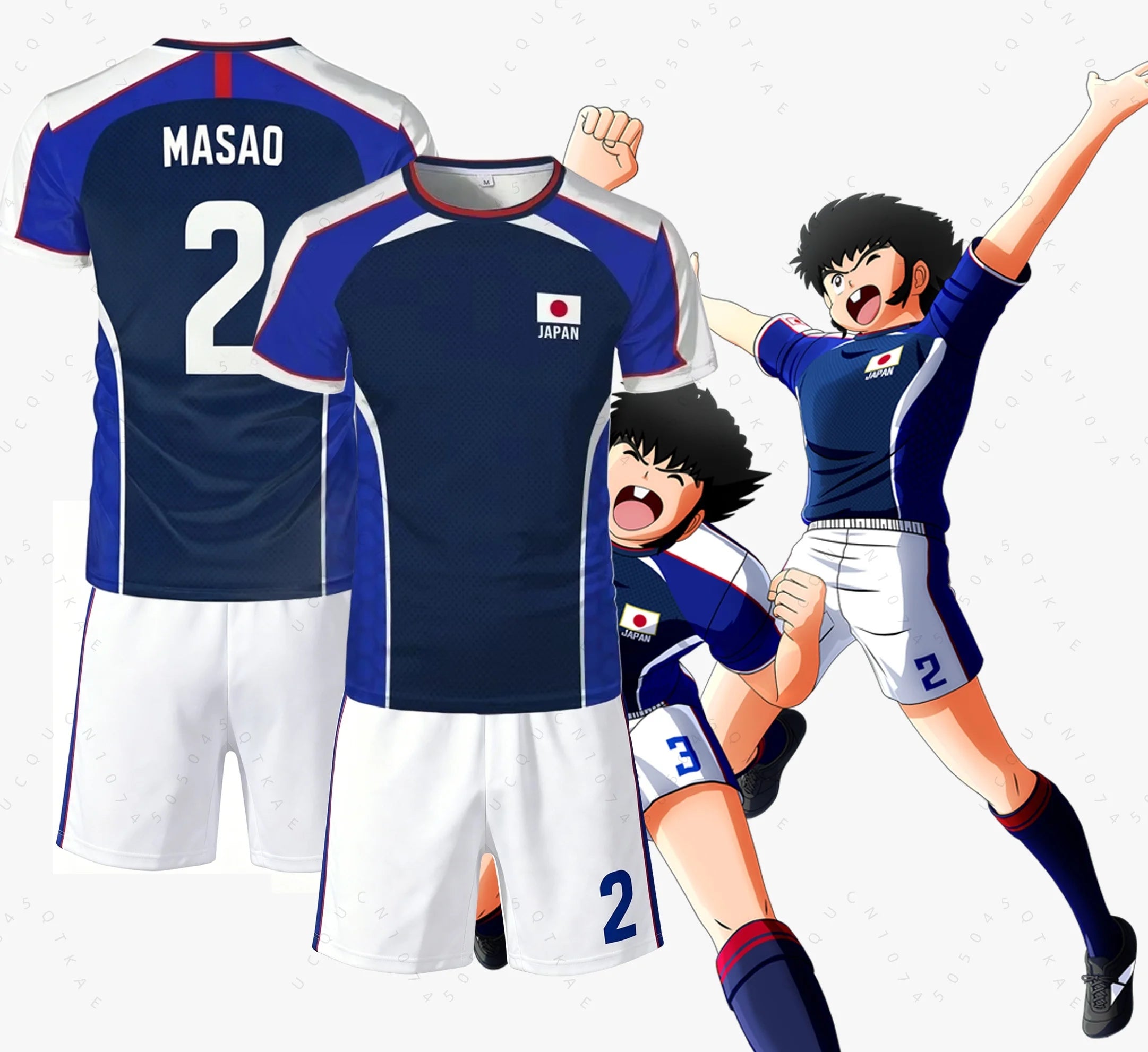 Piece Outfit Children Tracksuit Captain Tsubasa Football No.10 Print T Shirts Can Choose T-Shirts Or Shorts Kids Adult Clothes