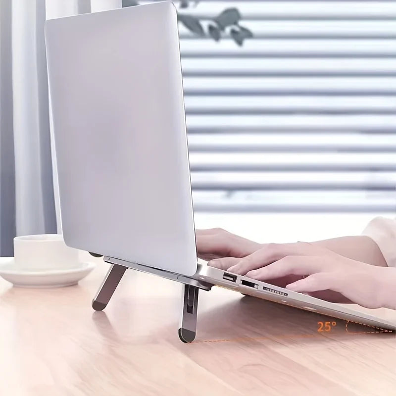 Adjustable and Foldable Laptop Stand with Keyboard & Tablet Holder, Heat Sink Design for Height Adjustment, Improved Vision