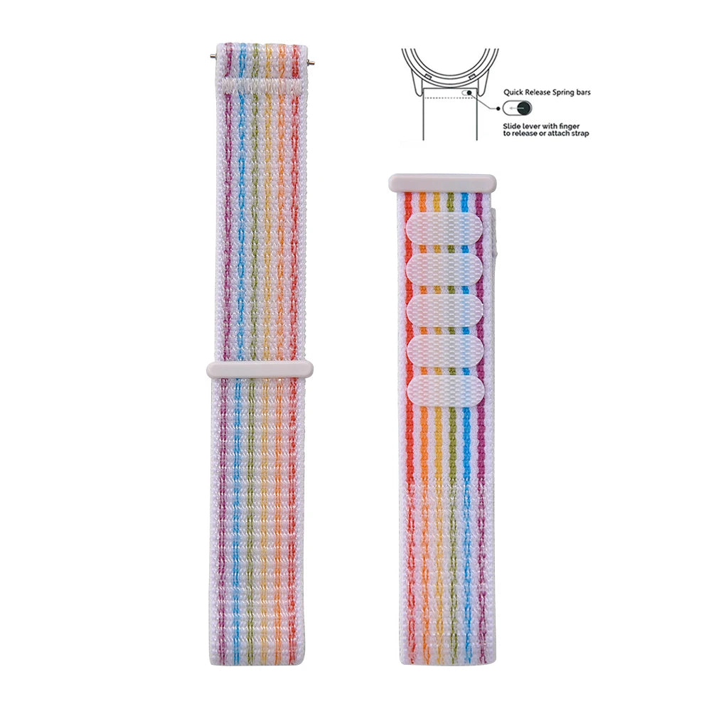 20mm 22mm Quick Release Hook Loop Elastic Sailcloth Nylon Watch Strap Adjustable Comfortable Universal Replacement Watchbands