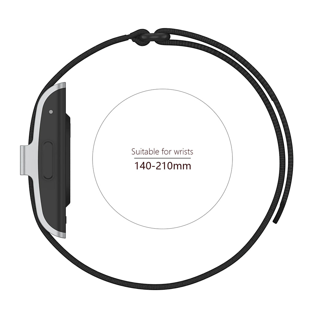 Suitable for Humu Band smart wristband strap 20mm single straight through nylon loop strap, breathable and comfortable