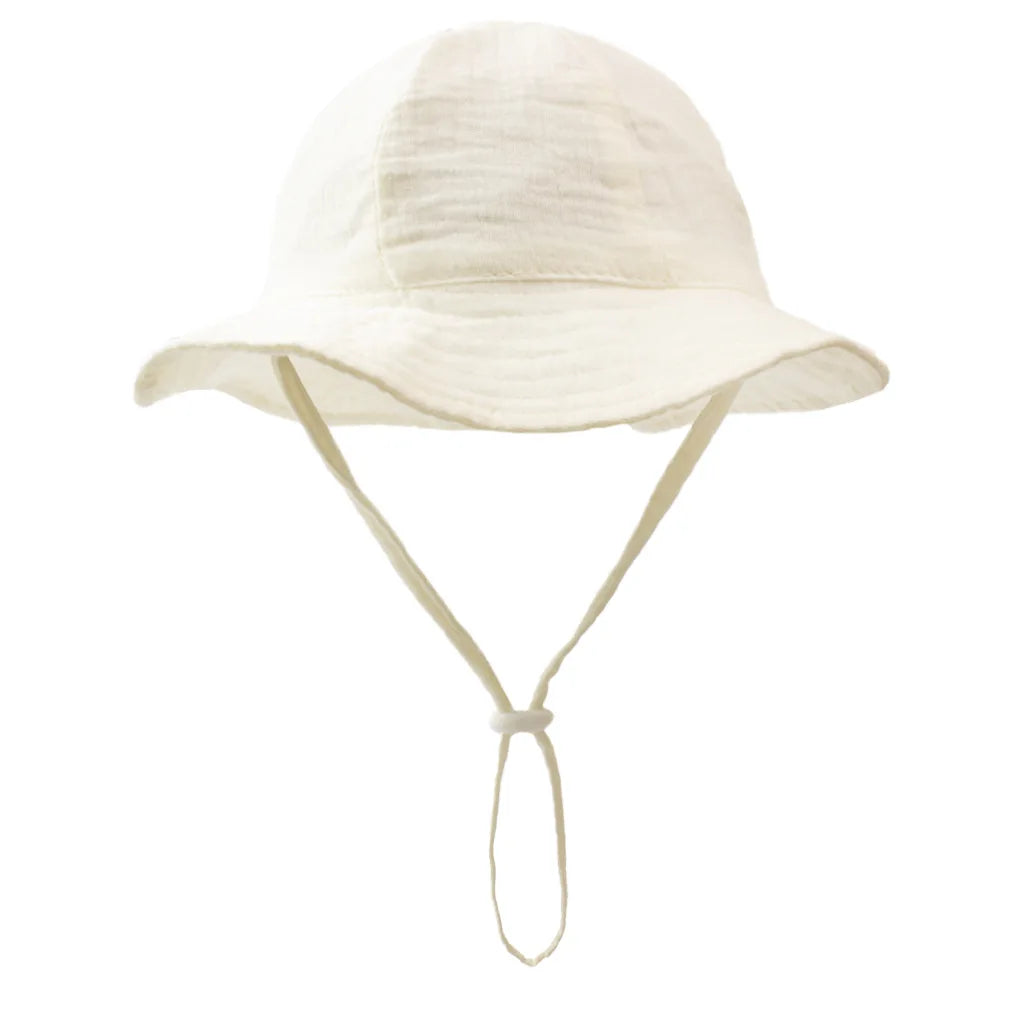 Baby Cotton Bucket Hats New Children Sunscreen Outdoor Caps Boys Girls Print Panama Hat Unisex Beach Fishing Hat For 3-12 Months