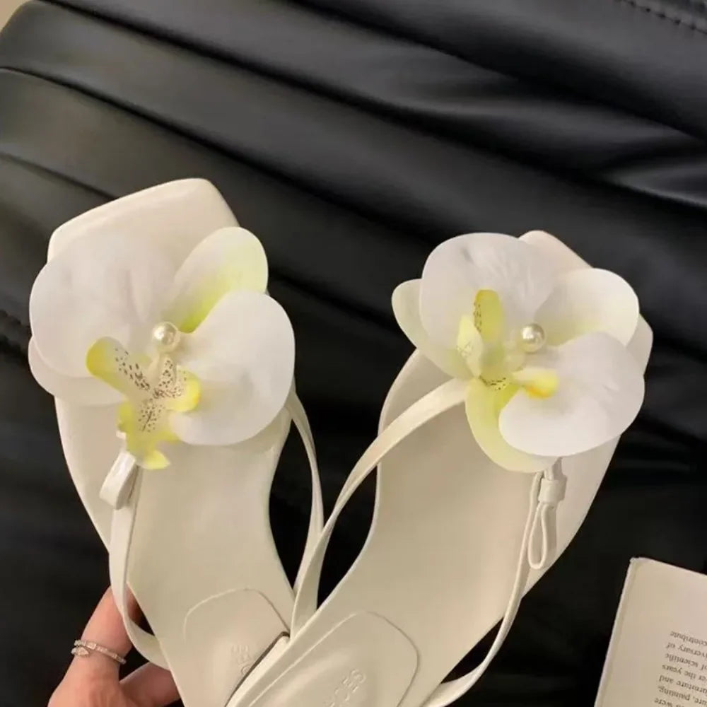 1 Pair Simulation Coloful Thai Fairy Butterfly Flower Shoe Buckles Personalized Design Butterfly Orchid Simulation Buckles Decor