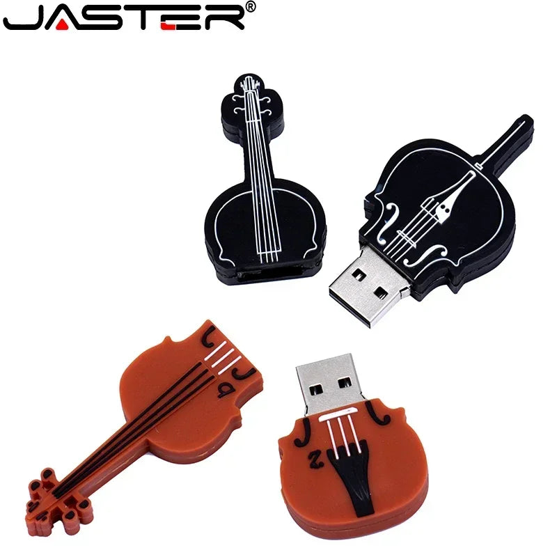 JASTER Music Model USB Flash Drive Guitar Pen Drive Violin Pendrive Cello Memory Stick Beth U Disk Free Key Chain 16GB 32GB 64GB