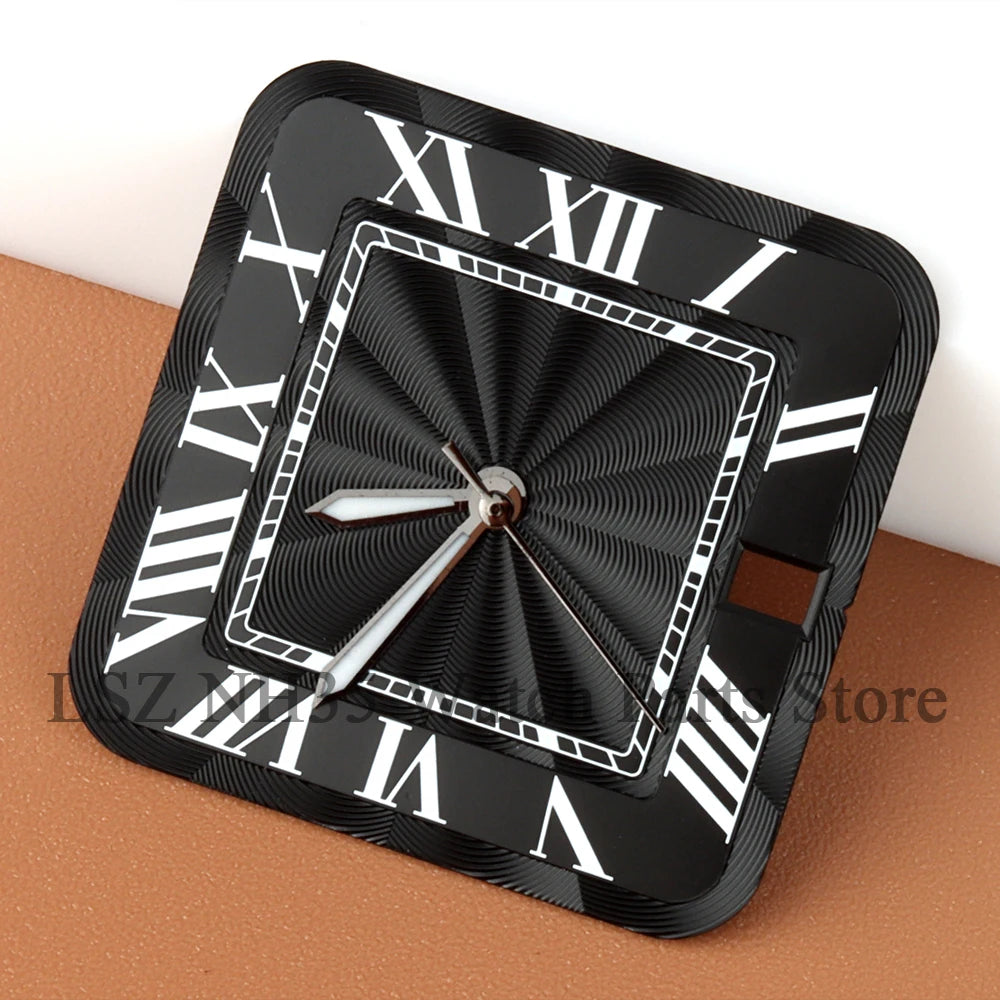 27mm NH35 Dial Square Roman Dial and Hands For 38mm Santos Case Fit NH35 NH36 Movement Stainless Steel Watch Accessories Repair