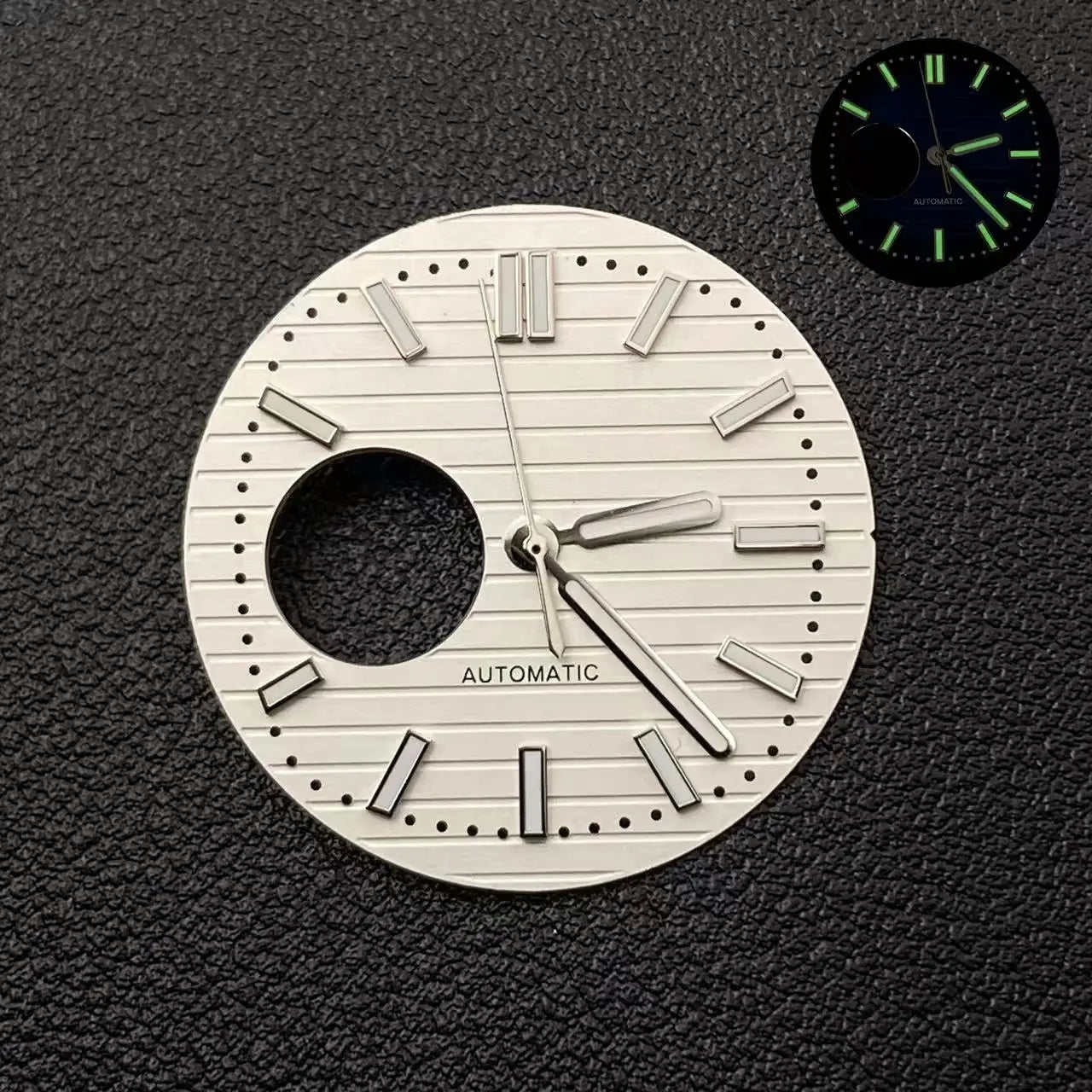N30.5MM Dial Nautilus No Logo Watch Dial Green Luminous With Hands Suitable for NH38 Movement Modification Repair Accessories
