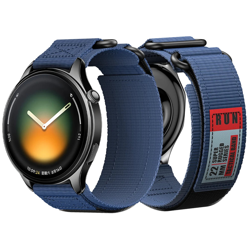 22mm Hook and Loop Nylon Strap For Xiaomi Watch 5 / S4 Sport / S3 / S2 / S1 Pro Sports Wrist Band Bracelet Accessories