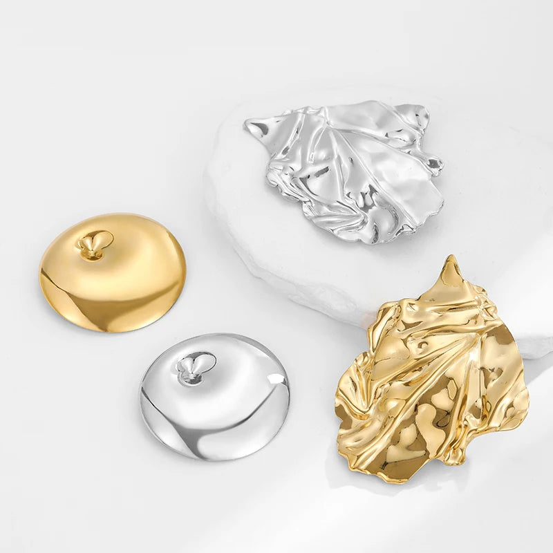 Loe | Stainless Steel Geometric Brooch New Plated 18k Gold Clothing Accessories High Quality Irregular Jewelry
