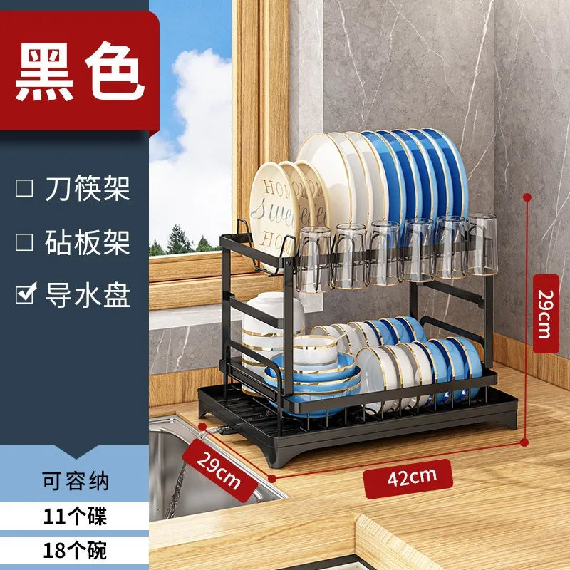 Kitchen Shelf Dishes and Dishes Storage Rack Drain Rack Household Multifunctional Bowl Rack Dish and Chopsticks Storage Rack