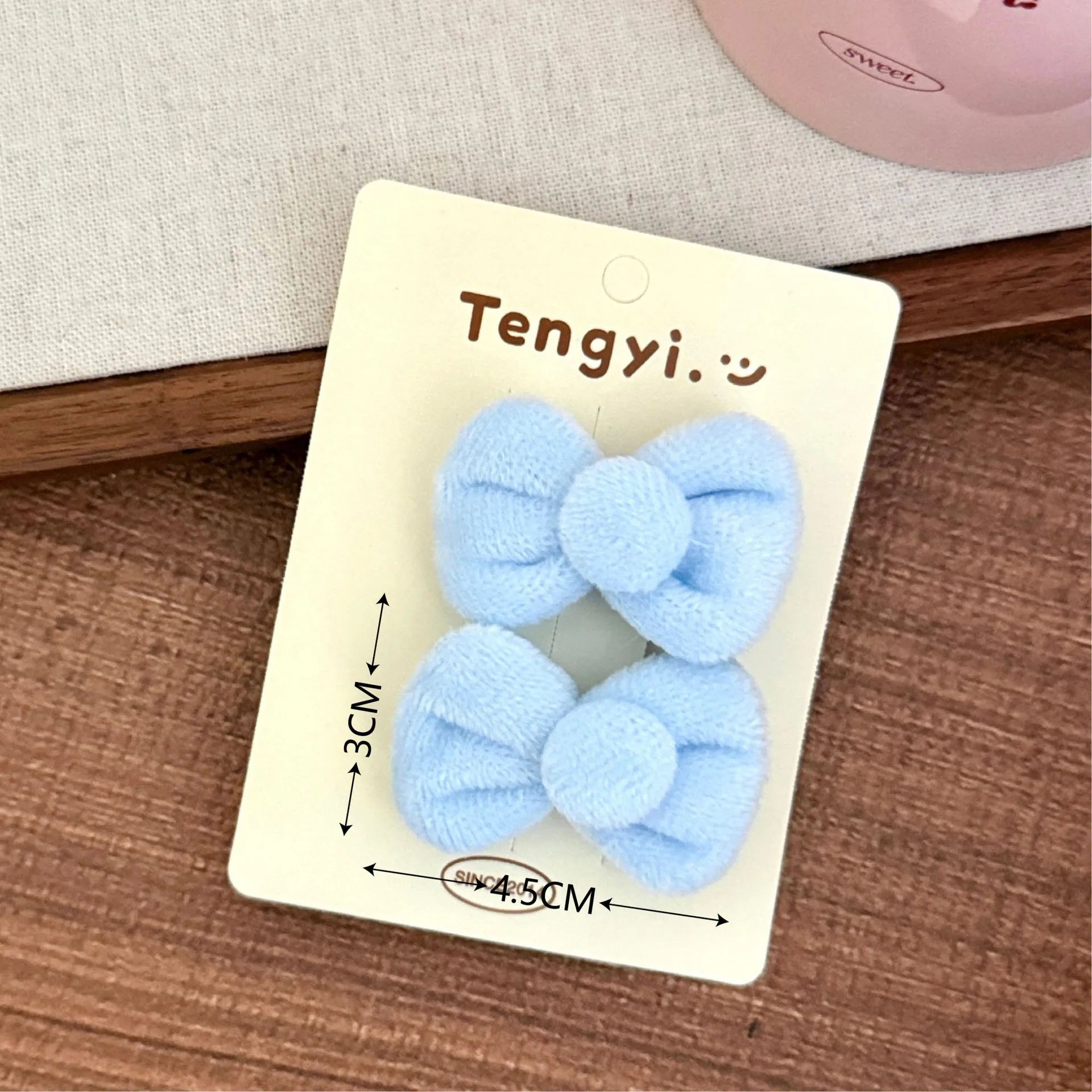 2/8 Pcs Cute Plush Tie Hair Clip Set with Side Clips for Student Decoration and Broken Hair Clips