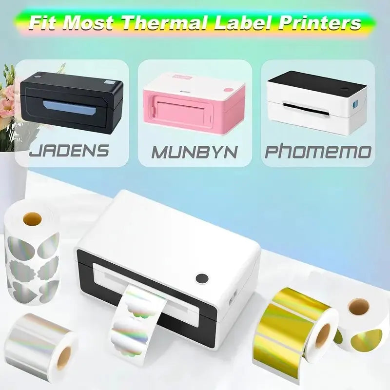 400pcs silver thermal label stickers, 2-inch laser printable thermal printer sticker labels self-adhesive name price labels