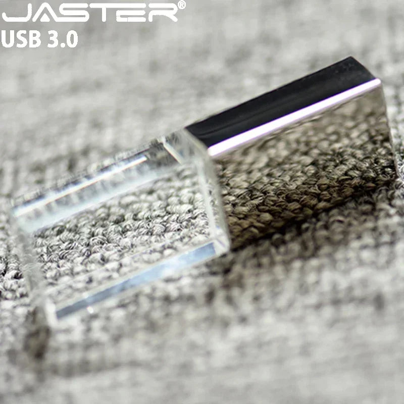 JASTER USB 3.0 Flash Drive Rose Gold Crystal Custom 3D Logo Pen Drive Wedding Cool Gift Pendrive Black Memory Stick 128GB 64GB