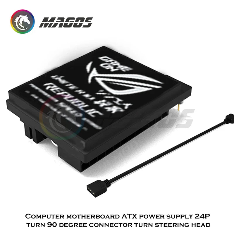 DIY Customizable ATX 24 Pin to 90 Degree Power Plug Supply Cable,Motherboard Connectors Modular Mounting
