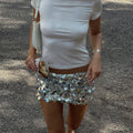 Sexy Sequined Women's Mini Skirts Chic High Waist Short A-line Beach Skirt 2026 Spring Summer Lady Y2k Party Wear