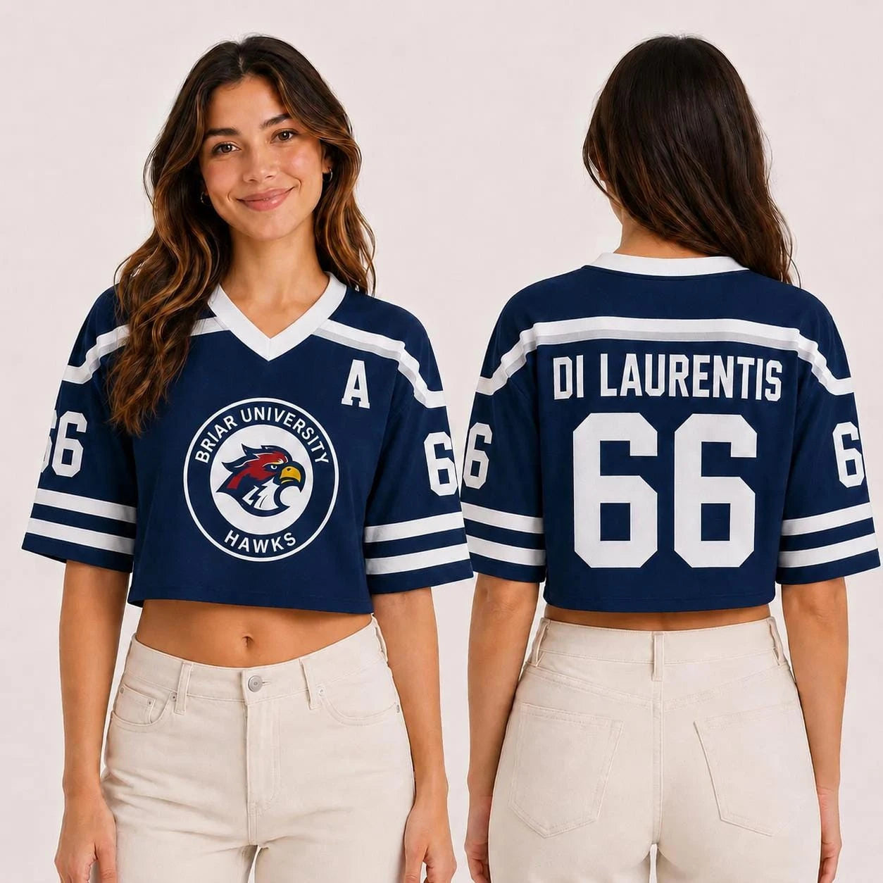 Hot Briar University Hawks Crop Jersey Graham 44 Hockey Romance Jersey Off Campus Bookish Apparel Logan Di Laurentis 66 Tucker