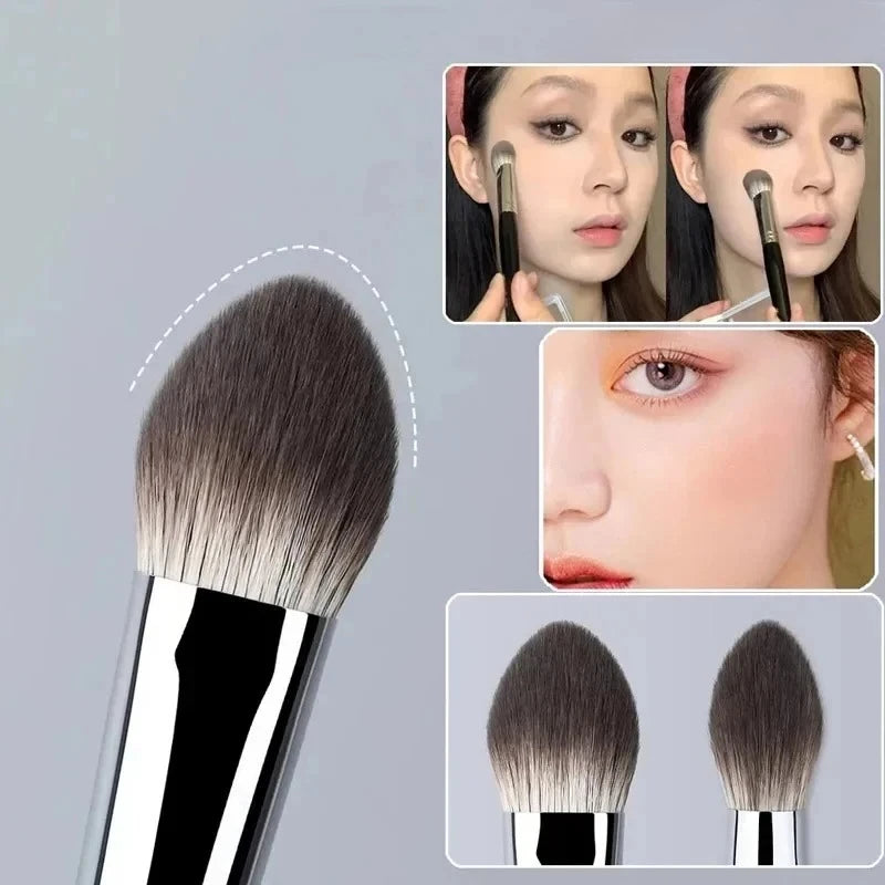 1/2PCS Peach Heart Blusher Brush - Precision Flat Applicator for Powder/Cream/Liquid, Vegan & Cruelty-Free Makeup Tool