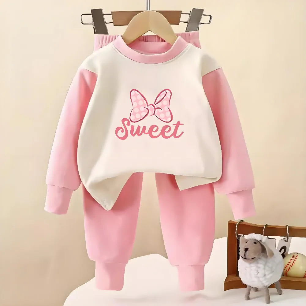 2026 Autumn New Long Sleeve Pajamas Sets for Girls Casual Home Clothes Sets Children Dralon Farbic Kids Bottom Clothes Sleepwear