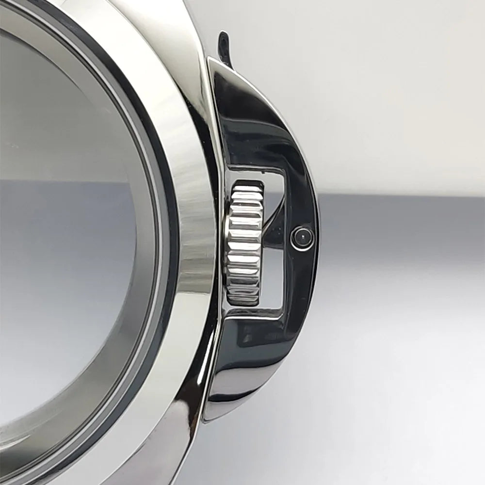 40mm No logo Safety Lock Watch Case Crown Protecting Device With Lever For Seiko Panerai Luminor NH35 Automatic Movement ModPart