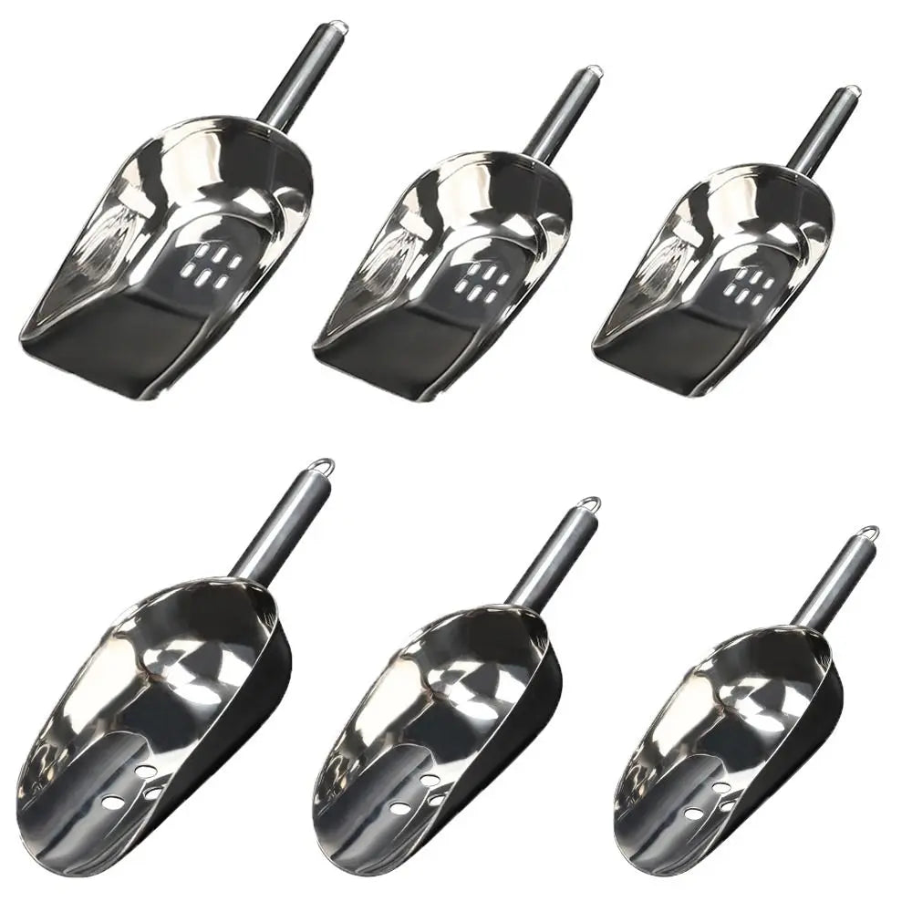 High Quality Stainless Steel Ice Scoops Kitchen Gadget Durable Bar Ice Scoop Easy to Clean Smooth Ice Shovel for Grain