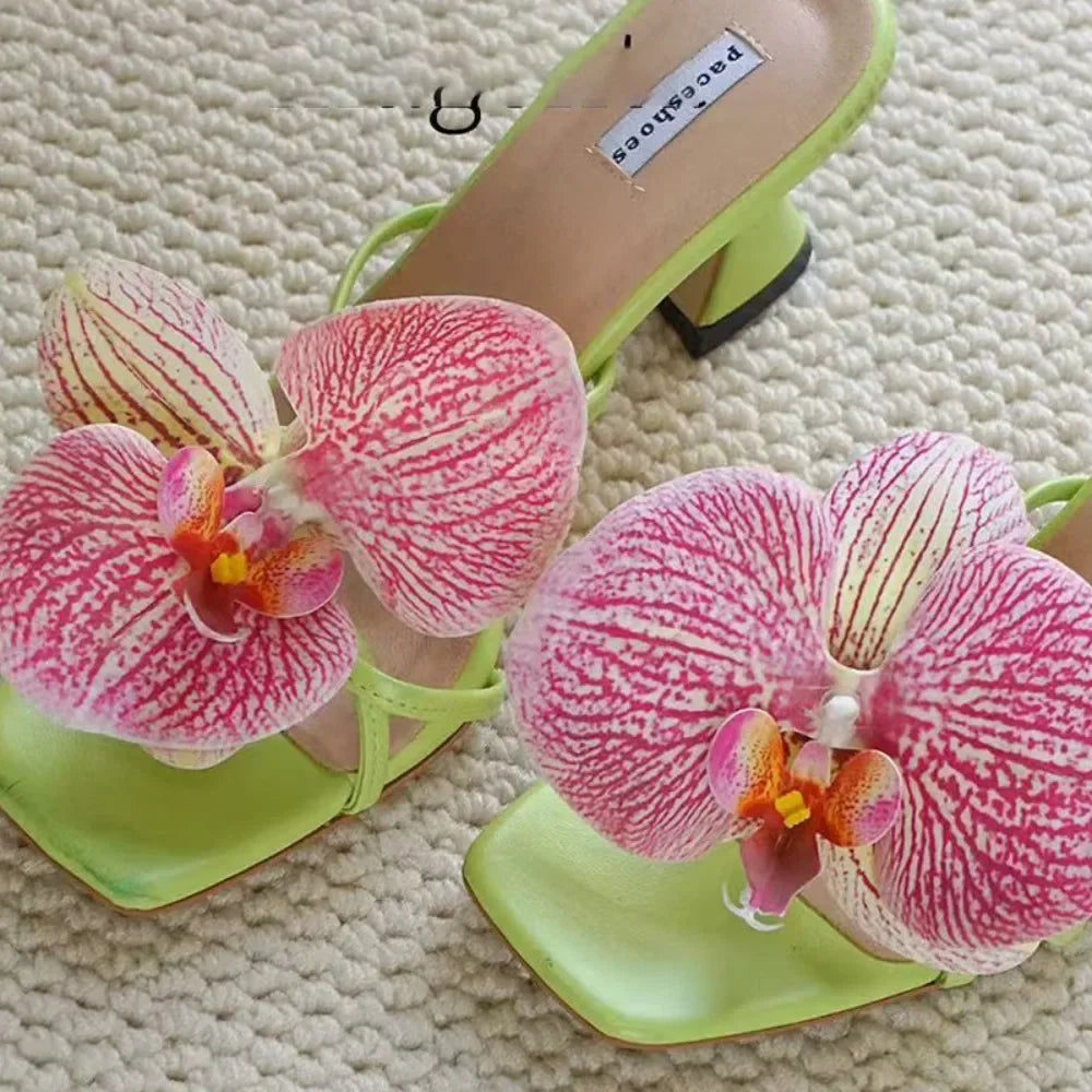1 Pair Simulation Coloful Thai Fairy Butterfly Flower Shoe Buckles Personalized Design Butterfly Orchid Simulation Buckles Decor