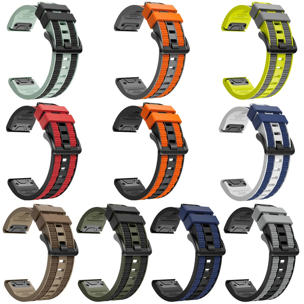 Fenix8 Watch Band For Garmin Fenix 8 Pro 47mm 51mm E 7 7X 6 6X/Epix Pro/Tactix8 970 965 QuickFit 22mm 26mm Sports Silicone Strap