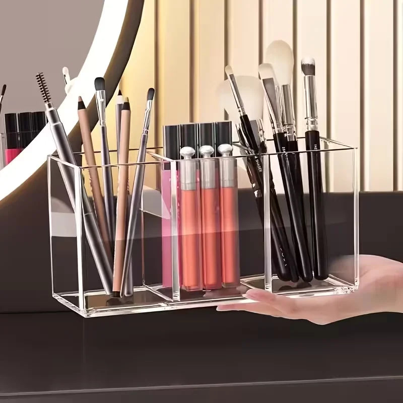 Transparent lipstick Cosmetic Makeup Acrylic Makeup Brush Tool Storage Box Case Make-up Brush Holder Table Organizer Makeup Tool