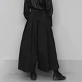 2024 New Fashion Trend Gothic Loose Casual Culottes Men'S Japanese Wide-Leg Pants Street Wear Dark Black Trousers Mens Clothes