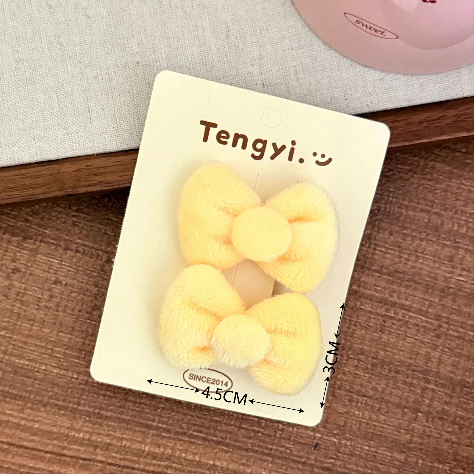 2/8 Pcs Cute Plush Tie Hair Clip Set with Side Clips for Student Decoration and Broken Hair Clips