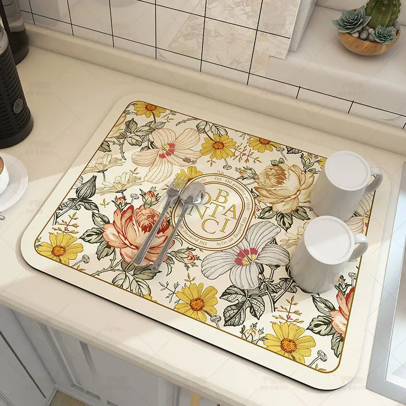 Super Antiskid Large Kitchen Absorbent Draining Mat Super Absorbent Draining Coffee Dish Drying Mat Quick Dry Bathroom Drain Pad