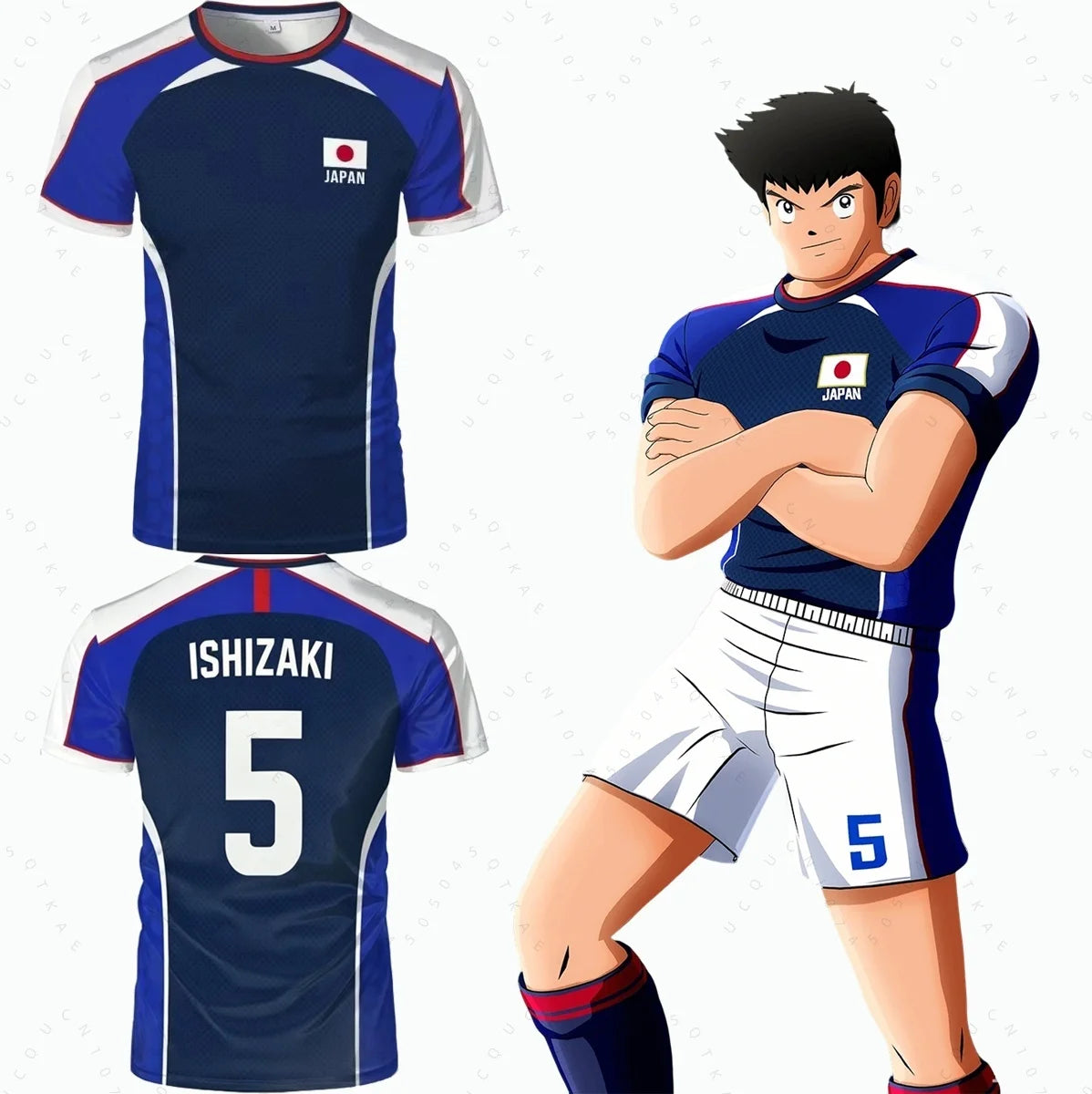 Piece Outfit Children Tracksuit Captain Tsubasa Football No.10 Print T Shirts Can Choose T-Shirts Or Shorts Kids Adult Clothes