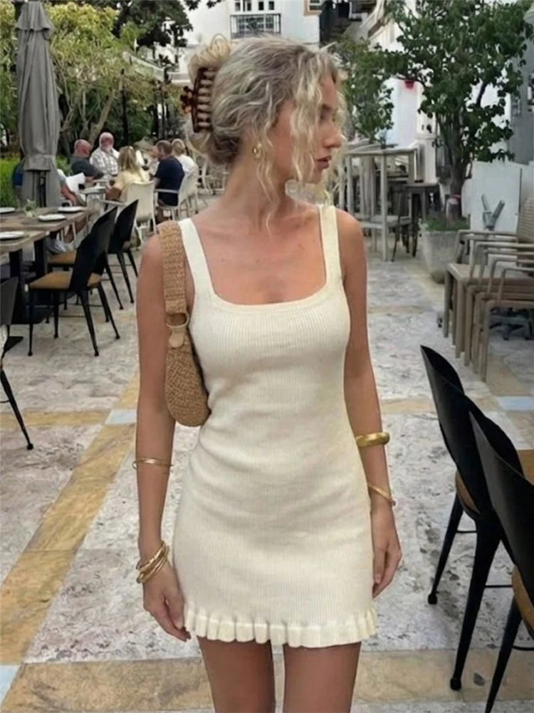 Elegant Solid Polka Dot Dress Women Sexy Deep V Neck Puff Sleeve Waist-cinching Mini  A-line Dresses 2026 Summer Lady Party Robe