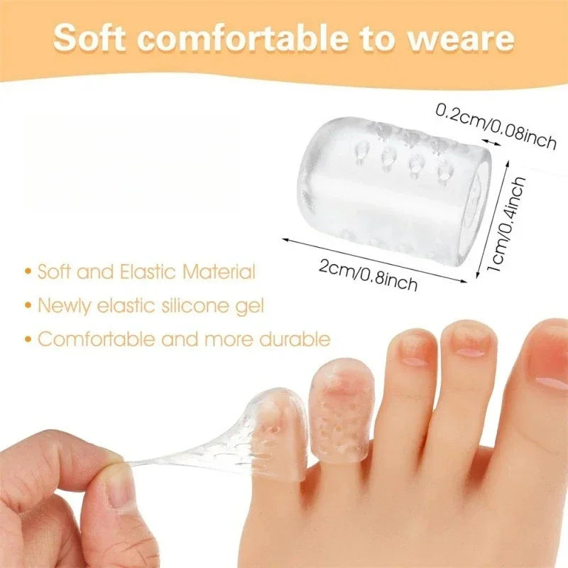 Silicone Toe Protector Sleeves Breathable Anti-Friction Toe Cap Pain Relief for Blisters Prevention Running Hiking Shoe Care Kit