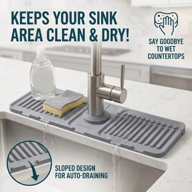 1/2Pcs Silicone Sink Storage Tray, Drain Design Sponge Soap Holder