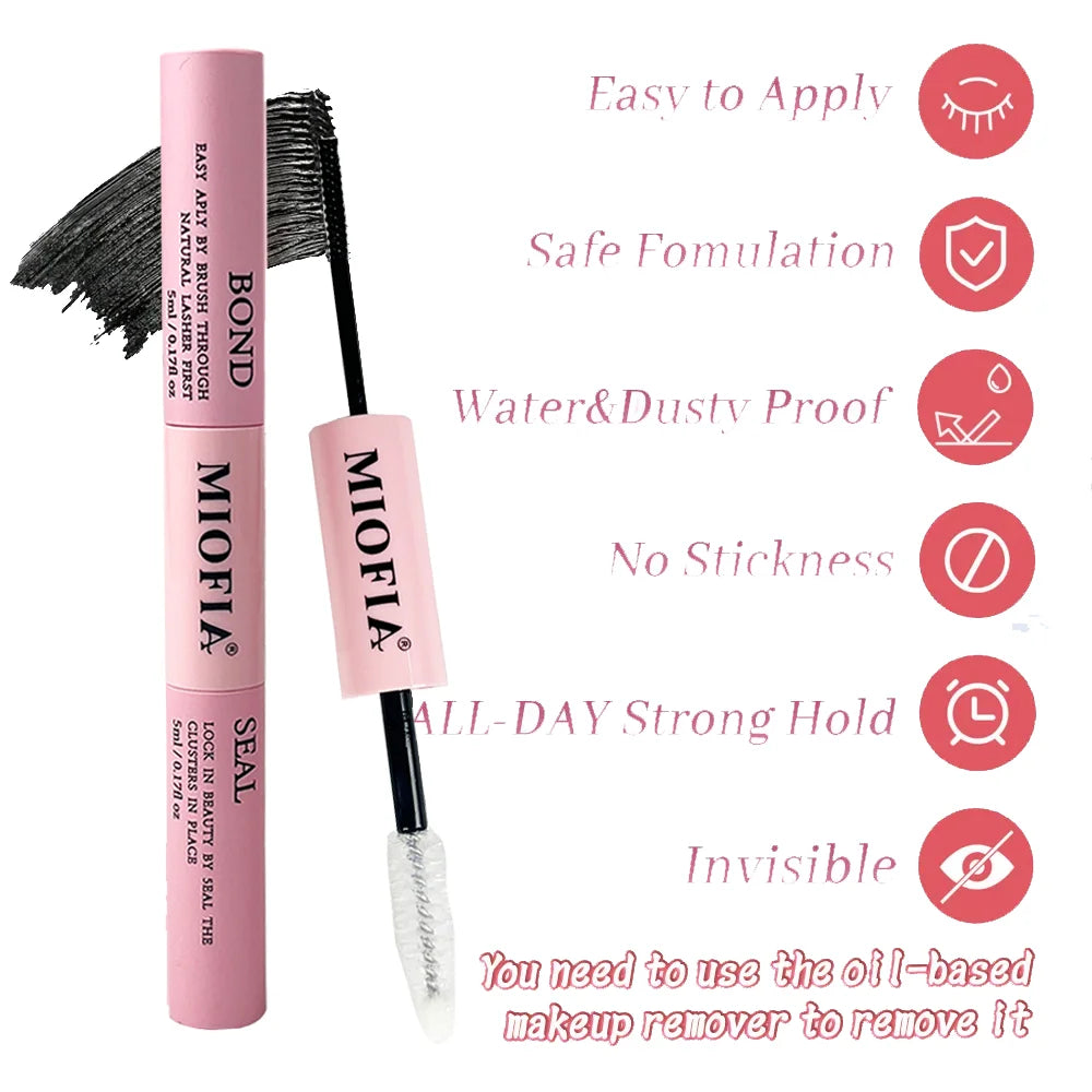 5ml No Irritation Eyelashes Extension Glue Quick Drying Long Lasting Waterproof Adhesive Black Eyelash Cluster Glue Makeup Tool