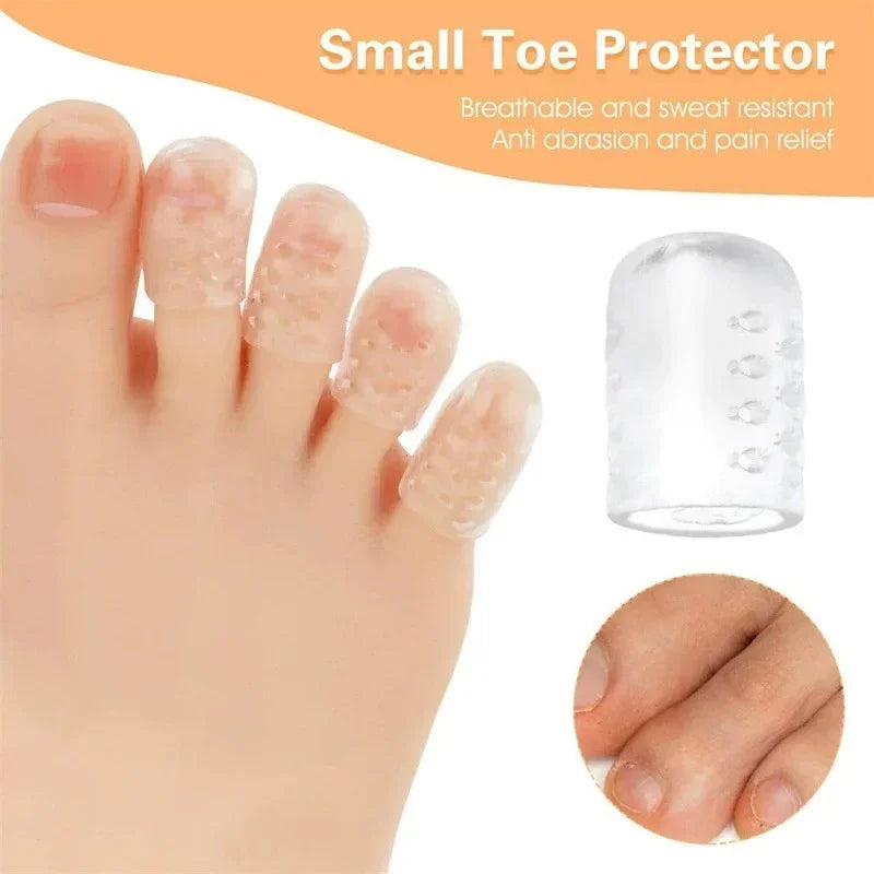 Silicone Toe Protector Sleeves Breathable Anti-Friction Toe Cap Pain Relief for Blisters Prevention Running Hiking Shoe Care Kit