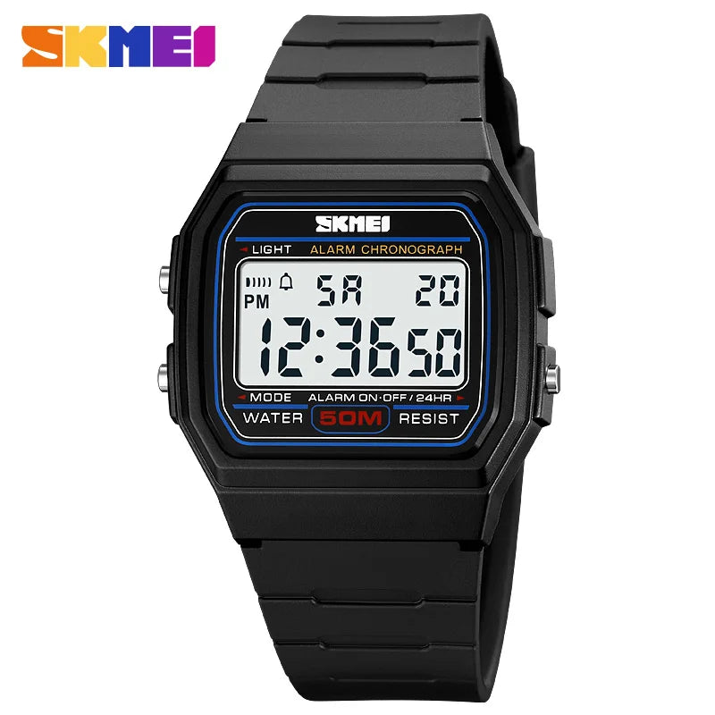 SKMEI 2042 Fashion Sports Black Watch for Men Chrono Military LED Display Mens Digital Wristwatches Date Week Clock reloj hombre