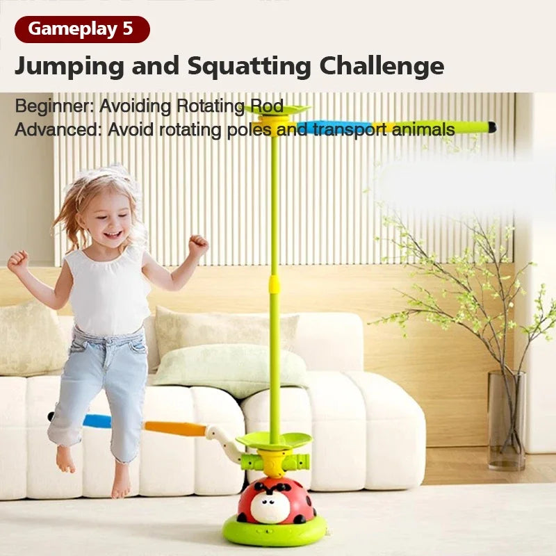 Kids Sports Toy 5/3/2 In1 Skipping Rope Toss Rings Game Stomping Launch Launcher Jumping Indoor Outdoor Sensory Training
