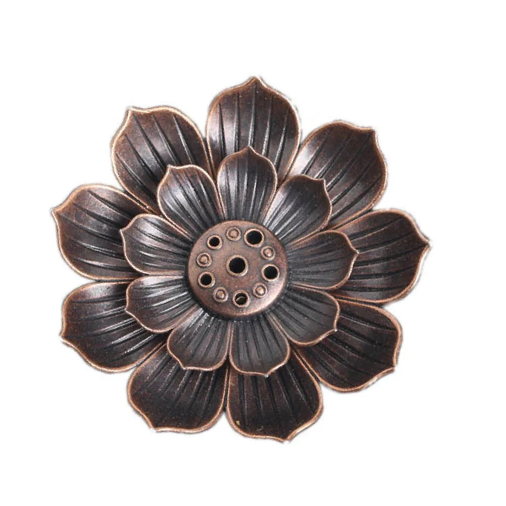 Buddhism Lotus Line Incense Alloy Incense Burner Stick Holder  plate Sandalwood Coil Base Temples Yoga Studios Home Decoration