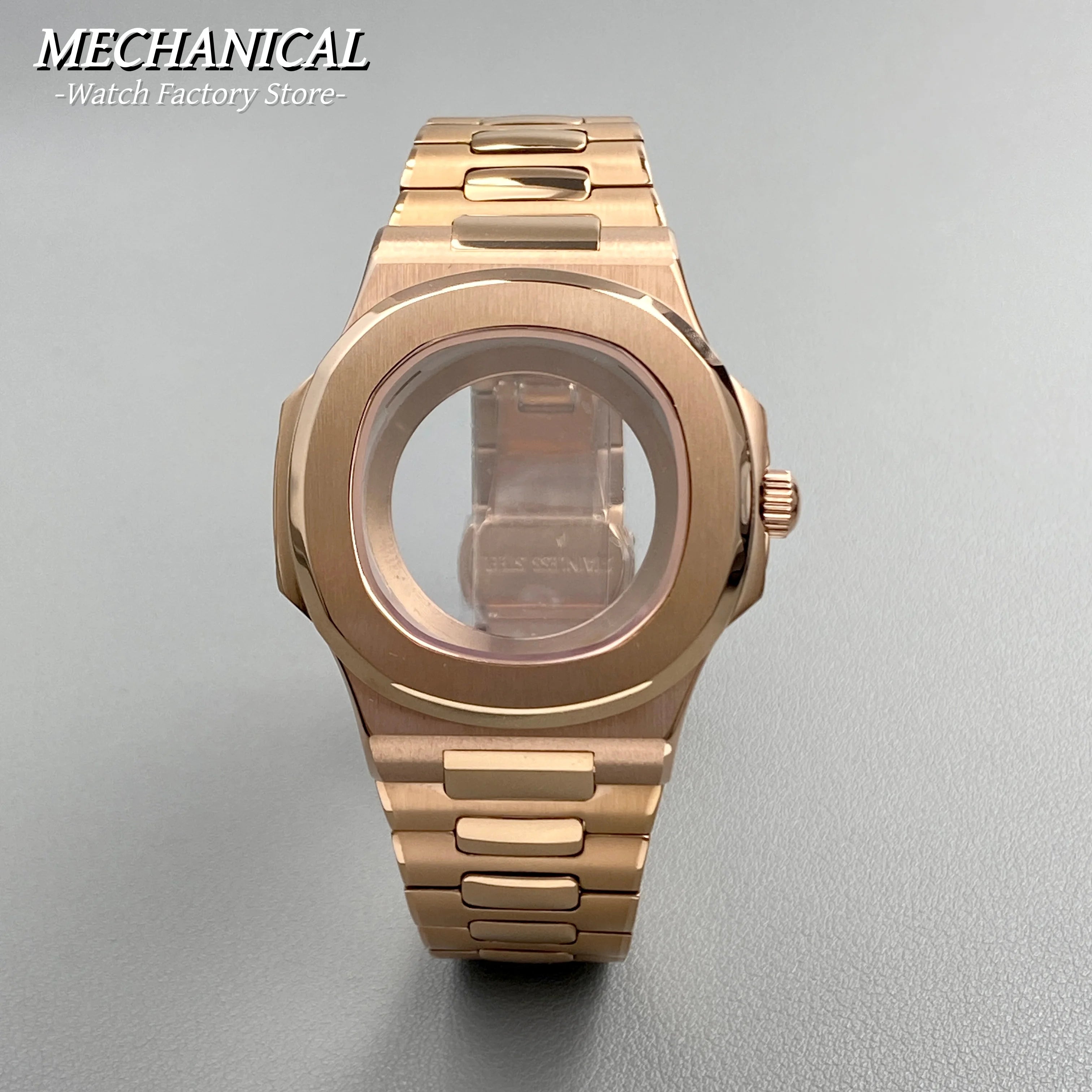 40mm Square Watch Case for Nautilus Style NH35 NH36 NH38 Movement Rose Gold/Black/Silver PVD Stainless Steel Sapphire Watch Case