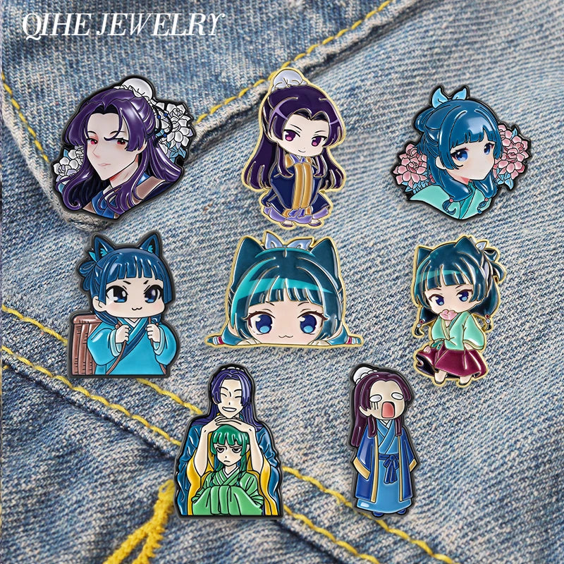 Maomao Light Novel Brooch Enamel Pins  Cute Japanese Anime Cartoon Character Brooches Lapel Badge Jewelry Gift for Fans Friends