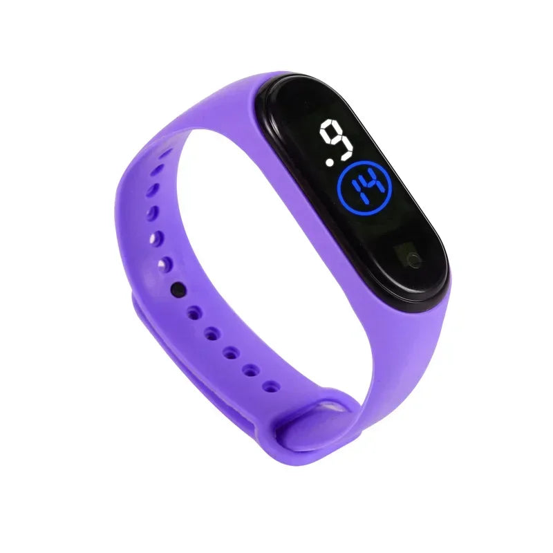Waterproof Kids Sports Watch Children Smart Touch Screen LED Digital Watch Two Tone Silicone Strap Men Women Watch Student Clock