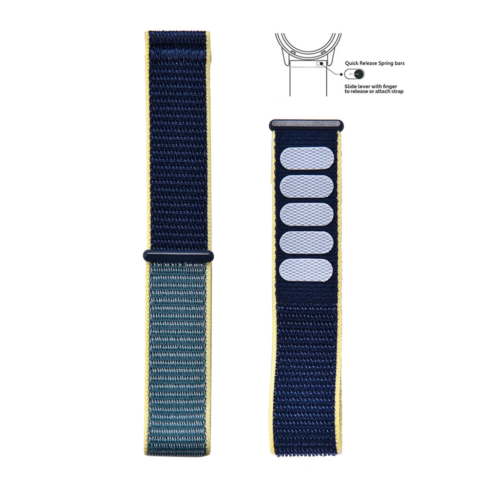 20mm 22mm Quick Release Hook Loop Elastic Sailcloth Nylon Watch Strap Adjustable Comfortable Universal Replacement Watchbands