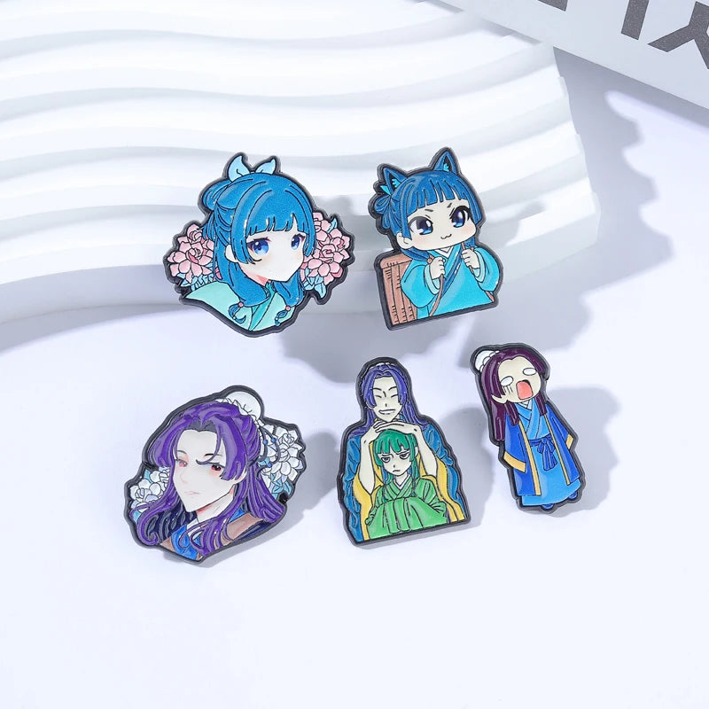 Maomao Light Novel Brooch Enamel Pins  Cute Japanese Anime Cartoon Character Brooches Lapel Badge Jewelry Gift for Fans Friends