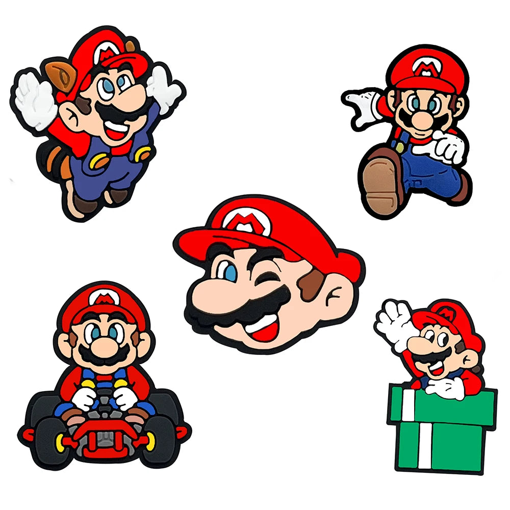 1-100Pcs Jumping Brothers Game Series Shoes Charms PVC Shoe Bag Accessories For Clogs Sandals Decoration Buckle Kids Gifts