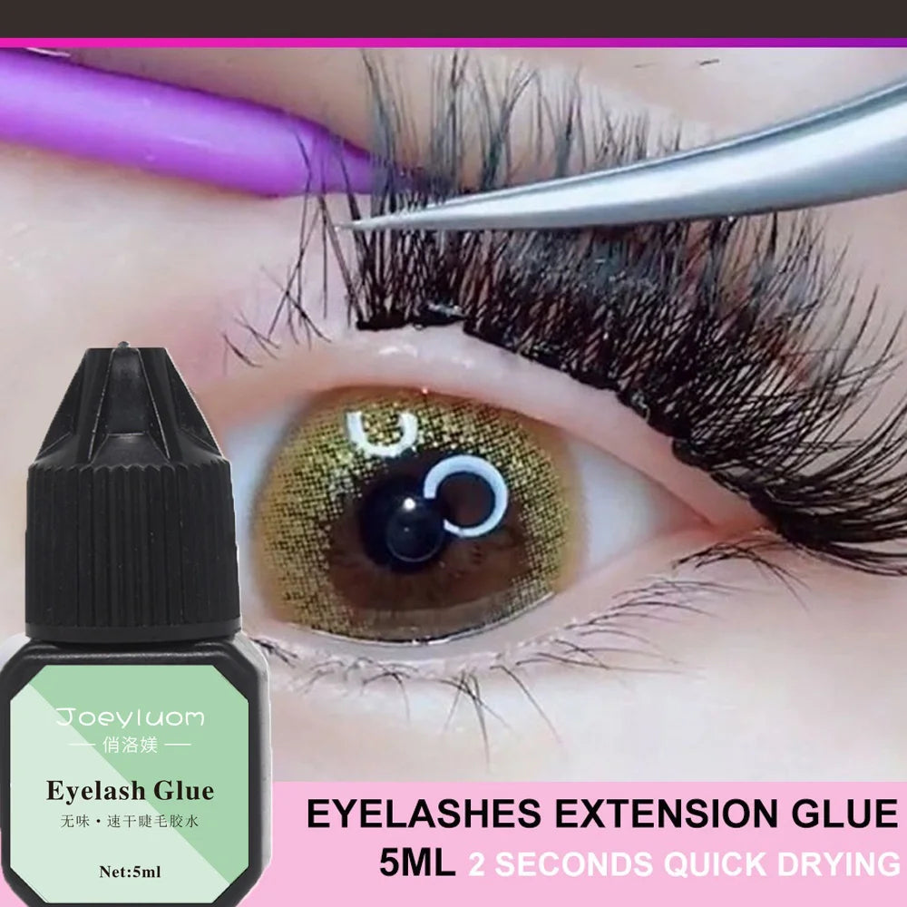 5ml No Irritation Eyelashes Extension Glue Quick Drying Long Lasting Waterproof Adhesive Black Eyelash Cluster Glue Makeup Tool
