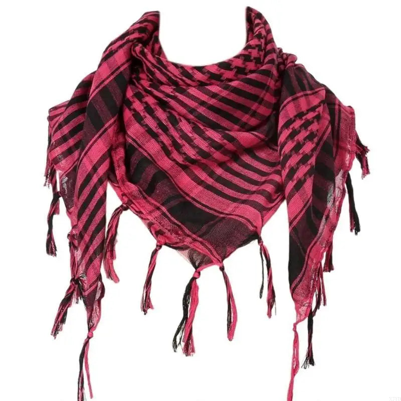 N7YD Desert Shemagh Scarf Soft Fringed Arab Headscarf Unisex Keffiyeh Bandana Unisex Headwrap Arabian Scarf Head Covering