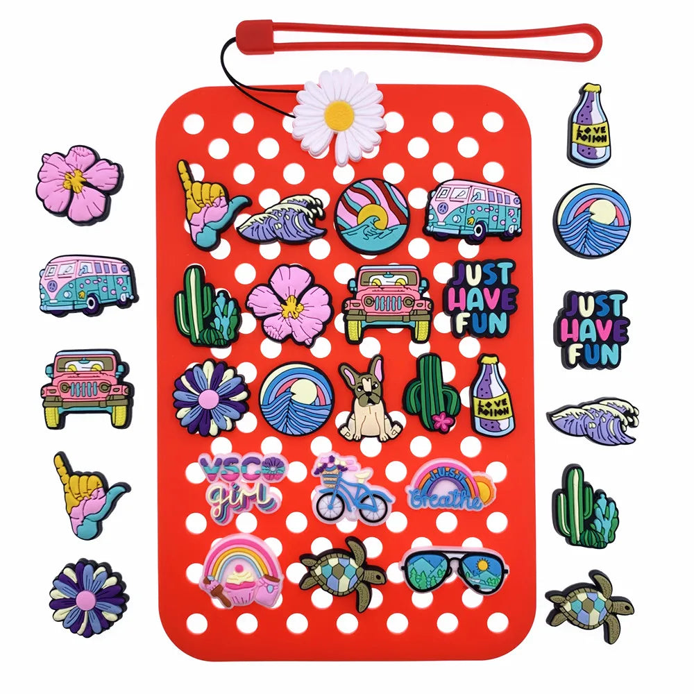 1PCS New Spring Outing Shoe Charms Flower Car Fashion Garden Shoe Accessories For Girls Party Gift PVC Button DIY Cactus Decor