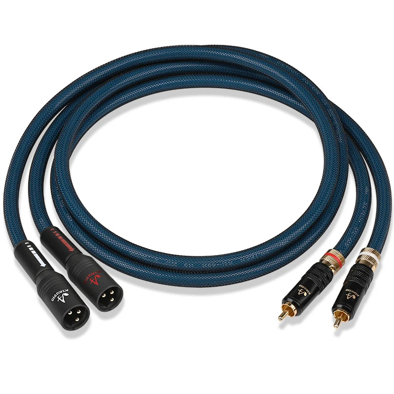 ATAUDIO HiFi 2RCA to 2XLR Audio Cable High Grade OCC Silver Plated 2RCA Male to 2XLR Balanced Male/Female Cable for Speaker
